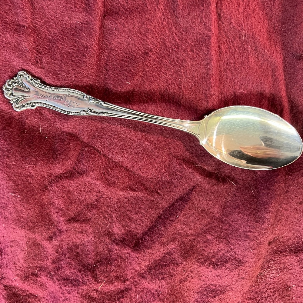 Antique Peacock Sterling Silver Spoon